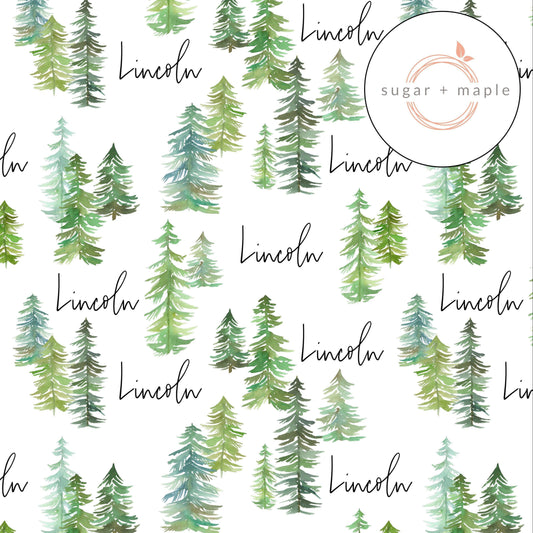 Sugar + Maple Personalized Bib | Pine Trees