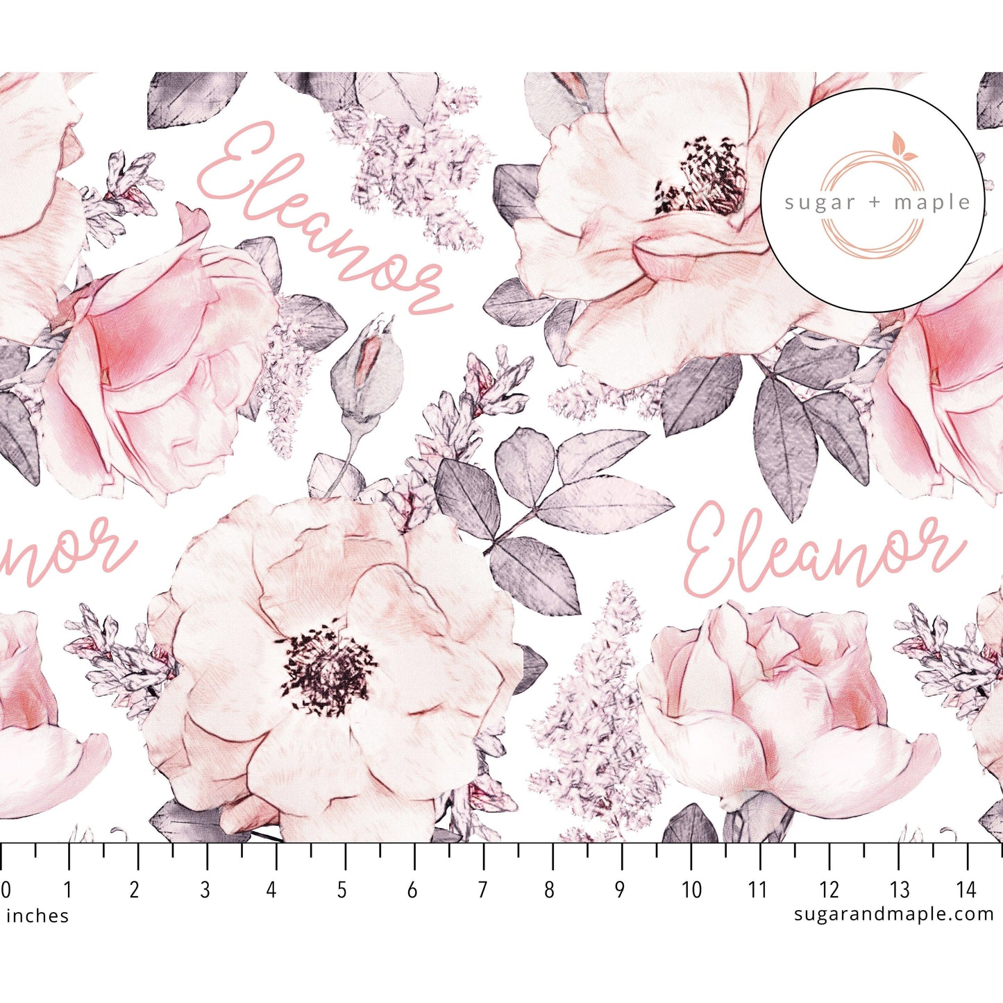 Sugar + Maple Plush Minky Fleece Personalized Blanket | Wallpaper Floral