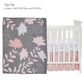 Petals Gray/Pink Sateen Cotton Floral 3-Piece Baby Crib Bedding Set