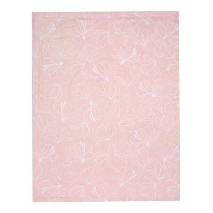 Petals Pink/White Floral Fleece Faux Shearling Soft Baby Blanket