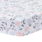 Petals Gray/Pink Sateen Cotton Floral 3-Piece Baby Crib Bedding Set