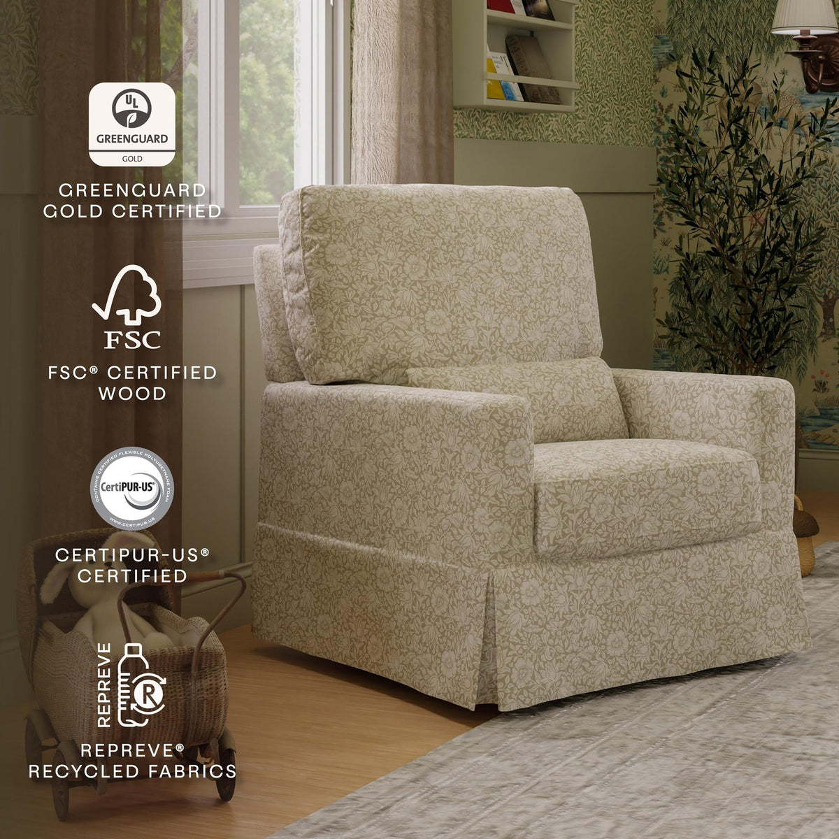 Morris & Co. x Namesake Crawford Pillowback Comfort Swivel Glider