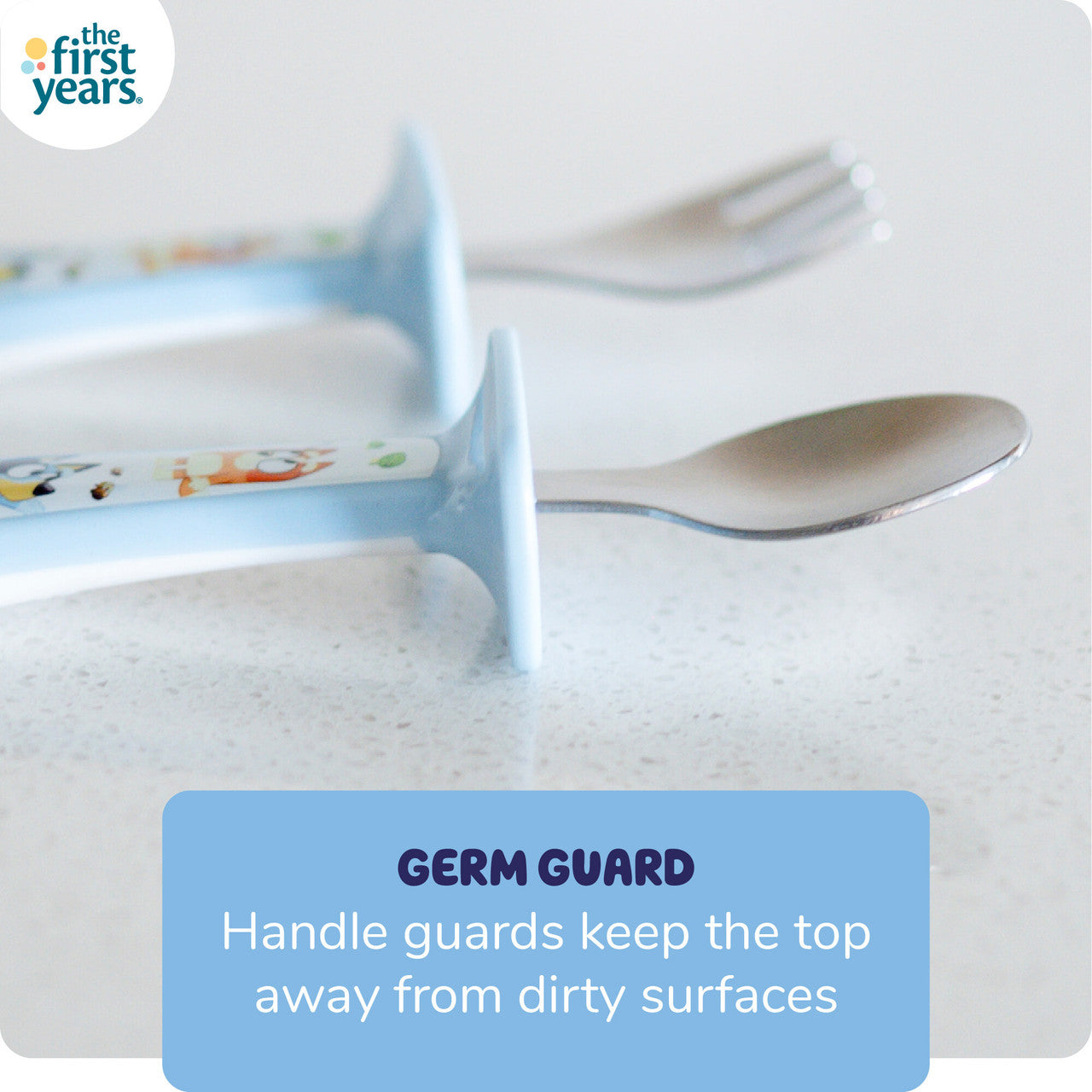 Bluey Toddler Fork and Spoon Set with Handle Guards