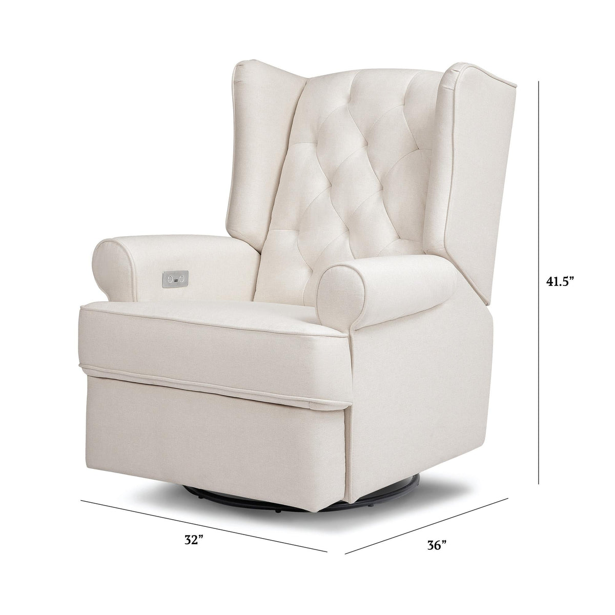 Namesake Harbour Electronic Recliner and Swivel Glider in Eco-Performance Fabric with USB port | Water Repellent & Stain Resistant