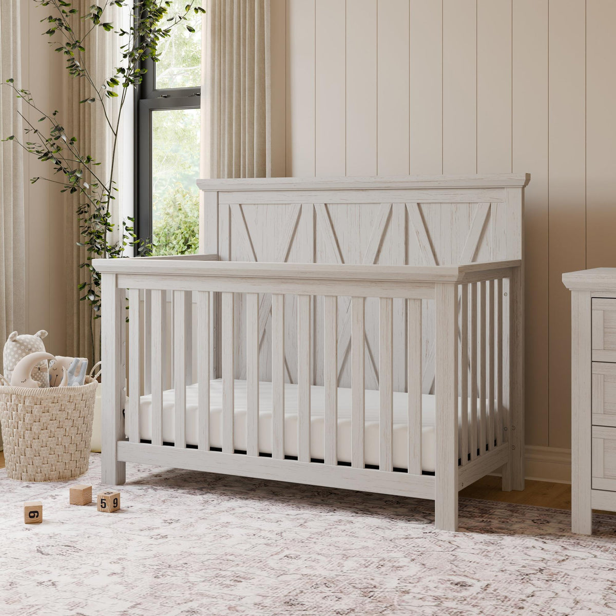 Monogram by Namesake Emory Farmhouse 4-in-1 Convertible Crib