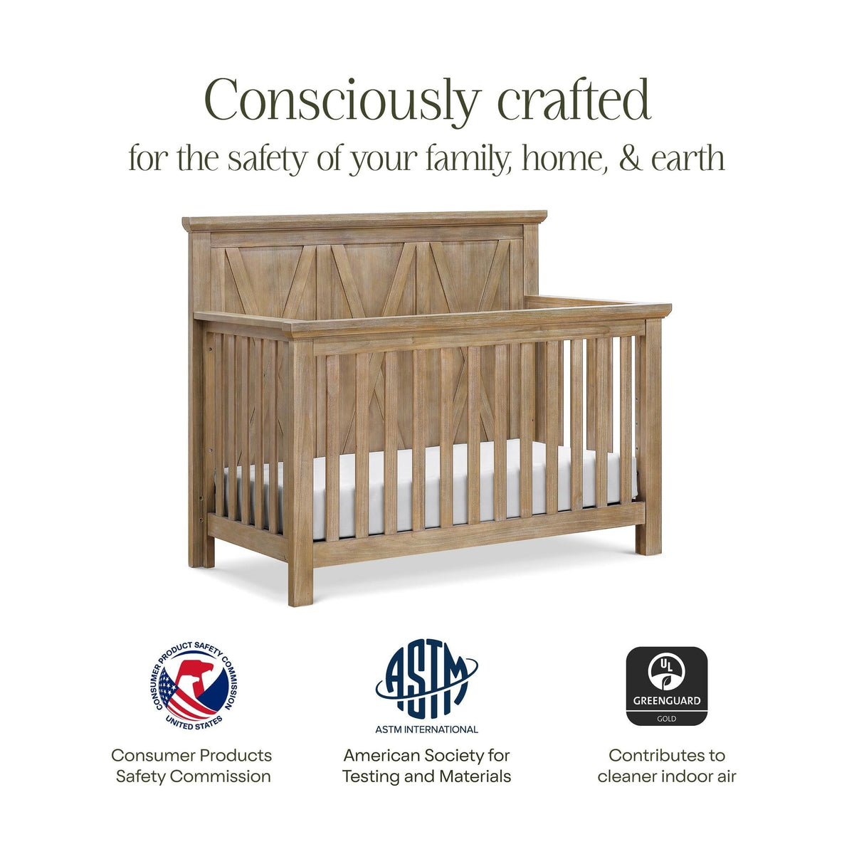 Monogram by Namesake Emory Farmhouse 4-in-1 Convertible Crib