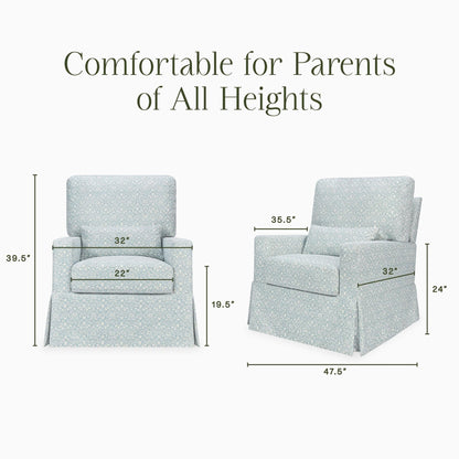 Morris & Co. x Namesake Crawford Pillowback Comfort Swivel Glider