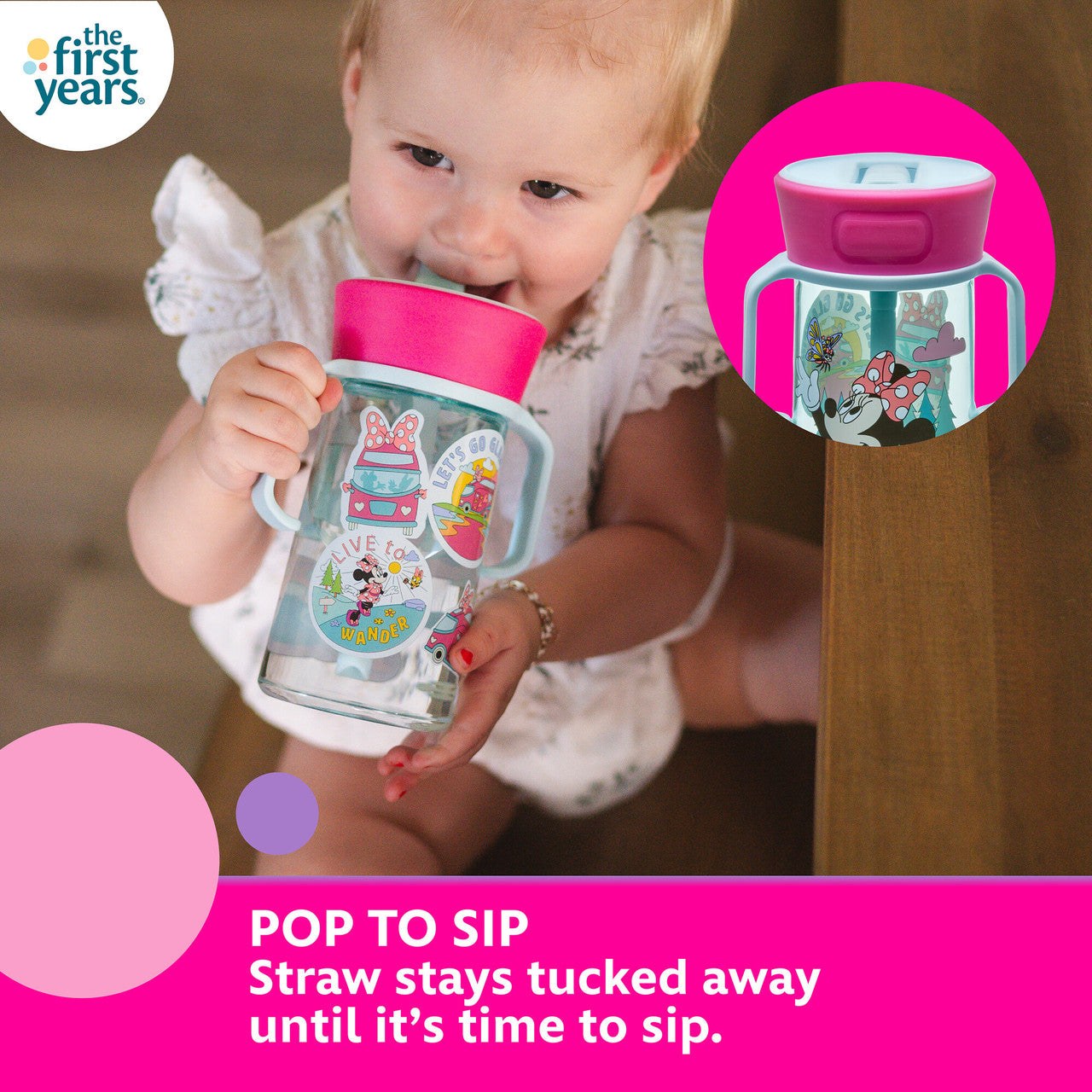 Minnie Mouse Pop Up Trainer Cup, 14 Oz