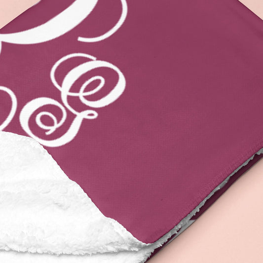 Sugar + Maple Sherpa-Lined Personalized Blanket | Monogram