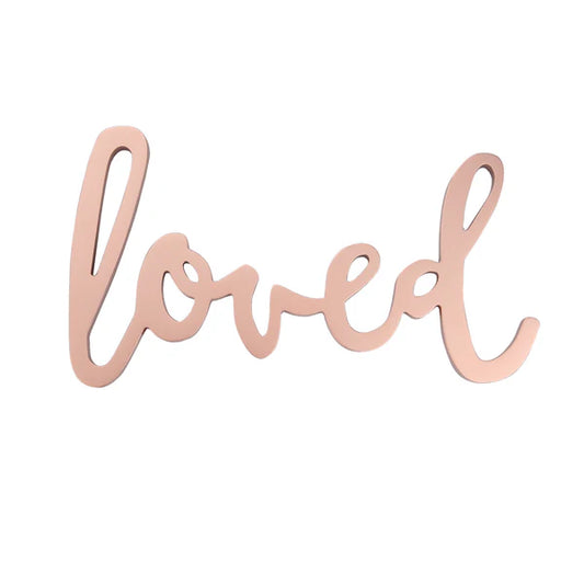 Signature Loved Rose Gold Wood Wall Decor/Wall Hanging
