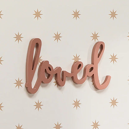 Signature Loved Rose Gold Wood Wall Decor/Wall Hanging