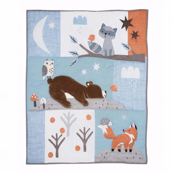 Sleepytime Bear Woodland 3-Pc Baby Nursery Crib Bedding Set