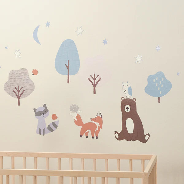 Sleepytime Bear Woodland Animals Wall Decals/Stickers