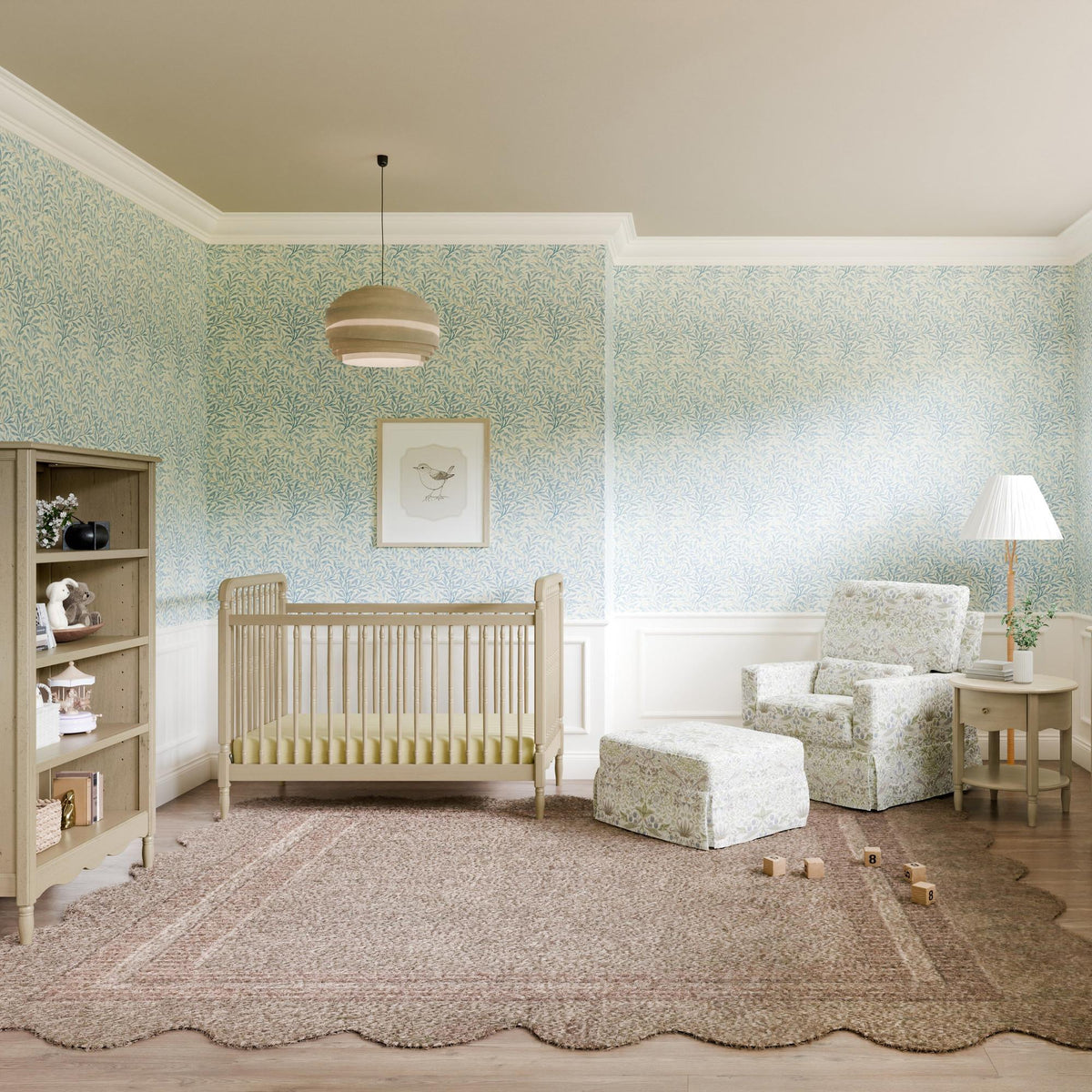 Namesake Liberty 3-in-1 Convertible Spindle Crib with Toddler Bed Conversion Kit