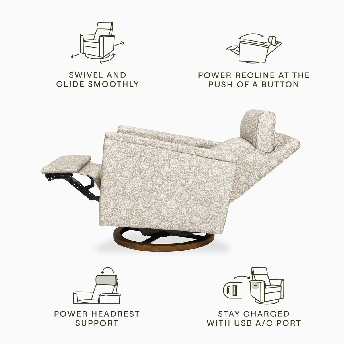 Morris & Co. x Namesake Willa Plus Power Glider Recliner w/ Power Headrest