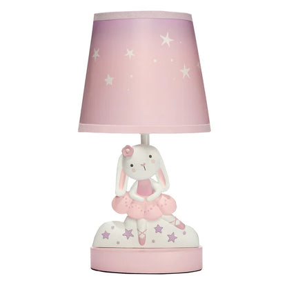 Tiny Dancer Bunny & Stars Pink Nursery Lamp with Shade & Bulb