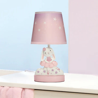 Tiny Dancer Bunny & Stars Pink Nursery Lamp with Shade & Bulb
