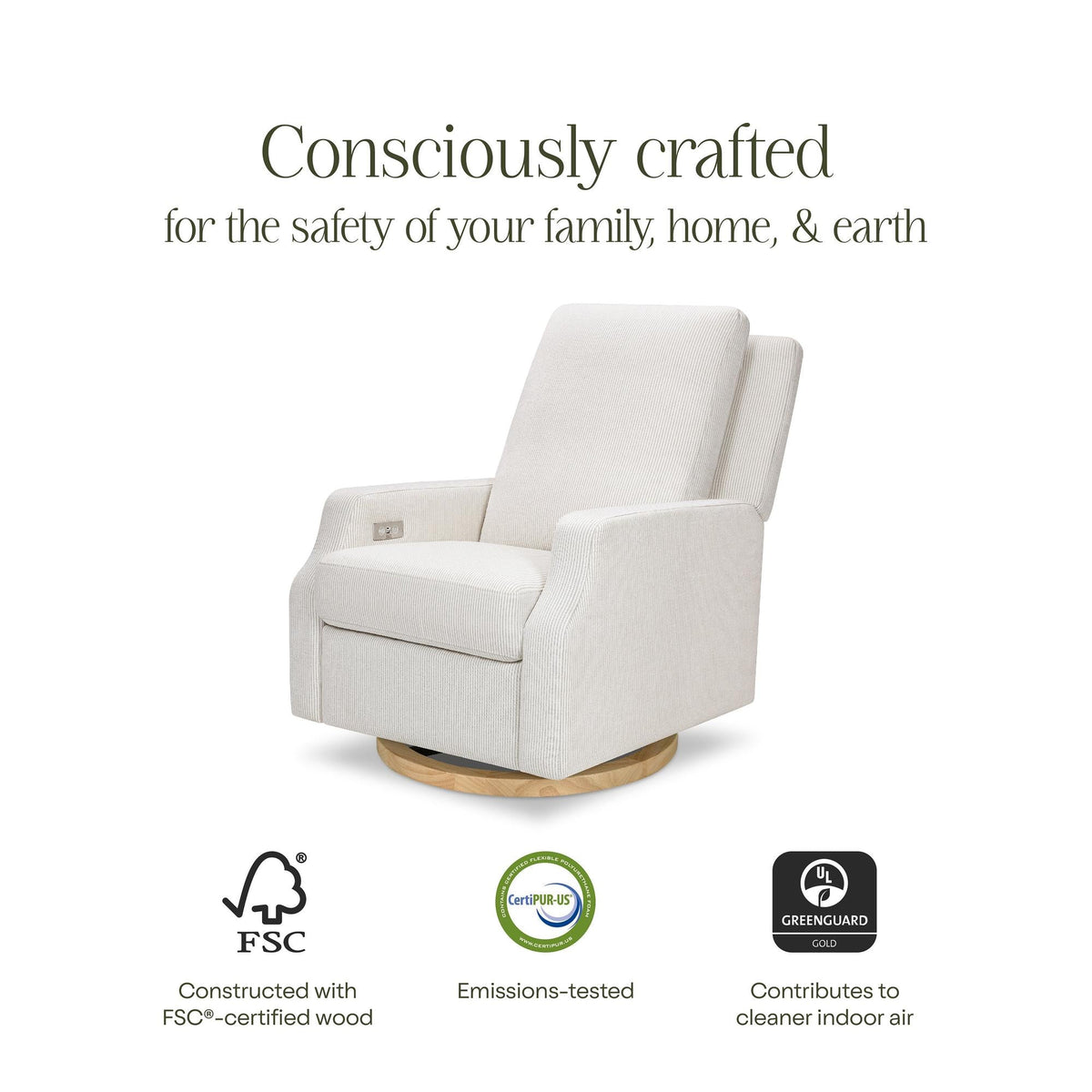 Namesake Crewe Electronic Recliner and Swivel Glider