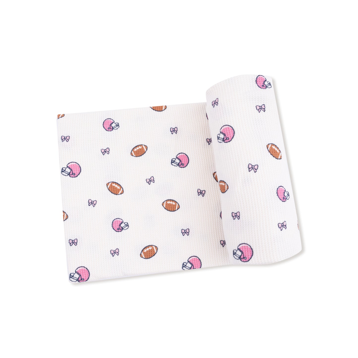 Swaddle Blanket - Footballs And Bows