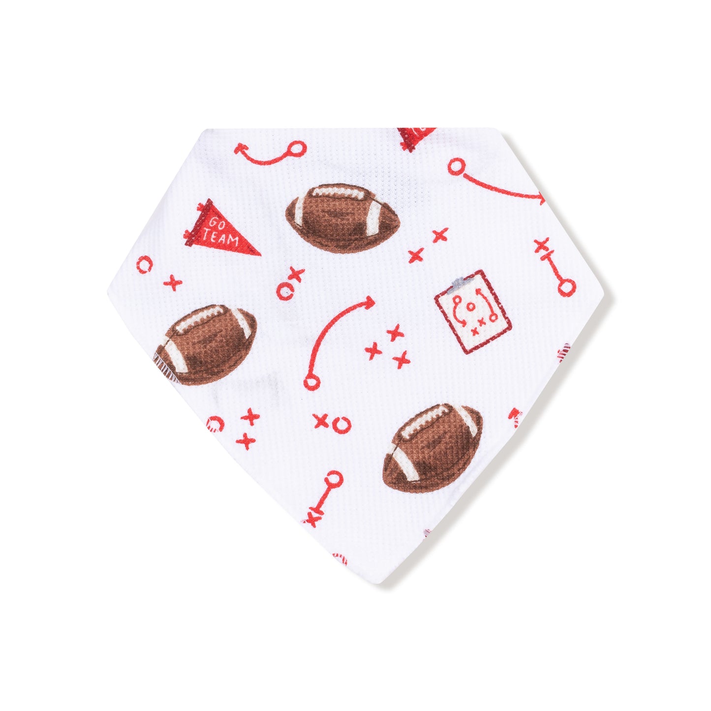 Bandana Bib - Touchdown Time - Red