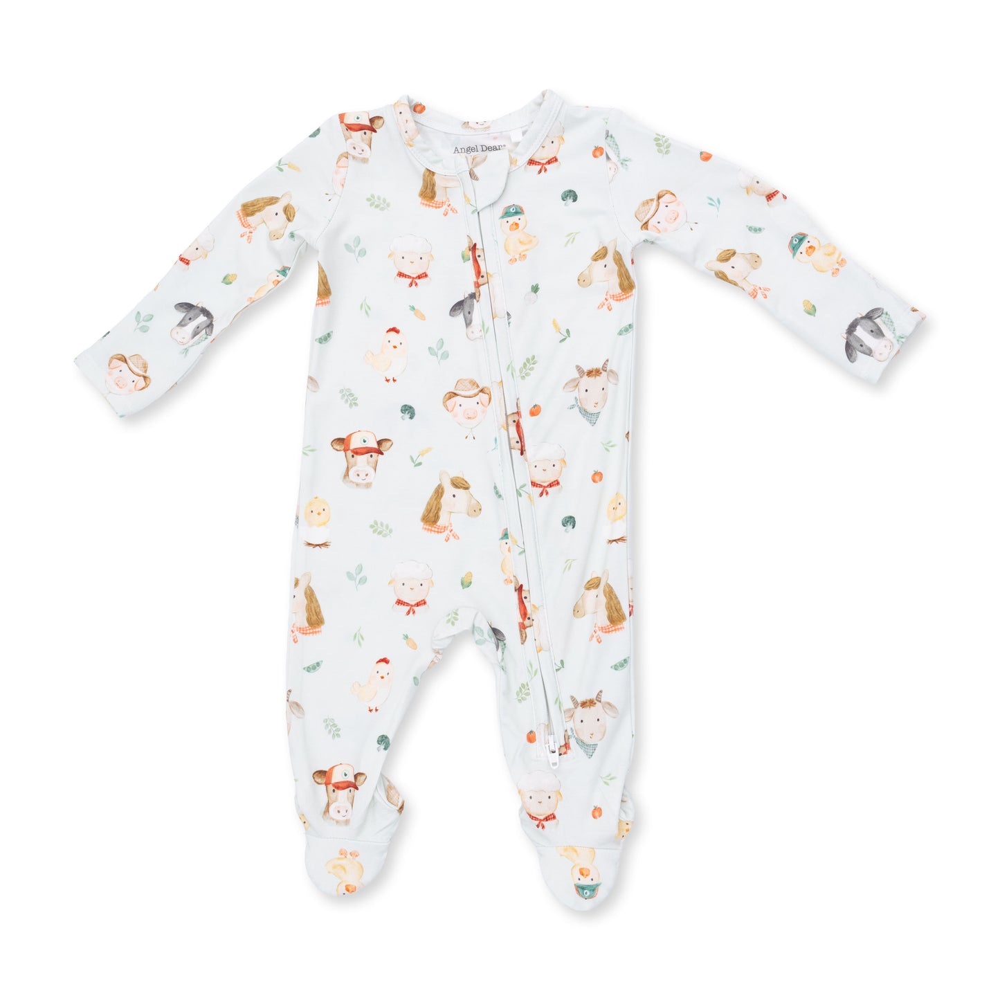 2 Way Zipper Footie - Baby Farm Faces