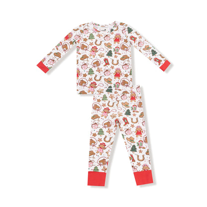 Long Sleeve Loungewear Set - Cowgirl Christmas