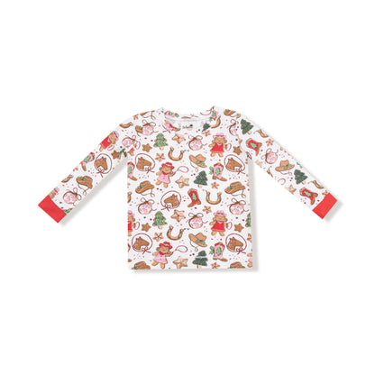 Long Sleeve Loungewear Set - Cowgirl Christmas