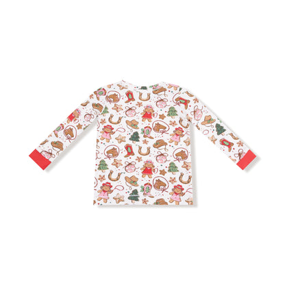 Long Sleeve Loungewear Set - Cowgirl Christmas