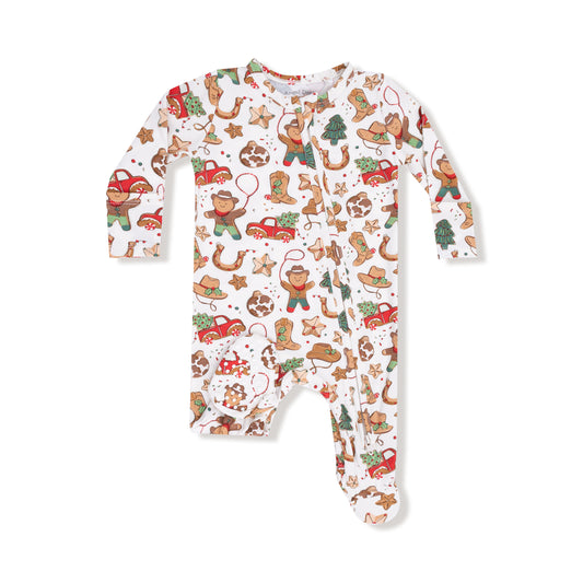 2-Way Zipper Footie - Cowboy Christmas