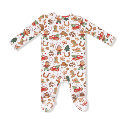 2-Way Zipper Footie - Cowboy Christmas