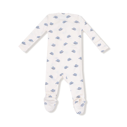 2-Way Zipper Footie - Petite Cowboy Hats