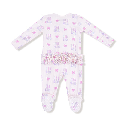 2-Way Zipper Ruffle Back Footie - Lil Sis