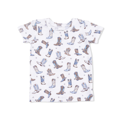 Short Sleeve Loungewear Set - Cowboy Boots