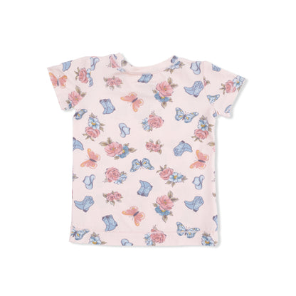 Short Sleeve Loungewear Set - Country Gril Boots