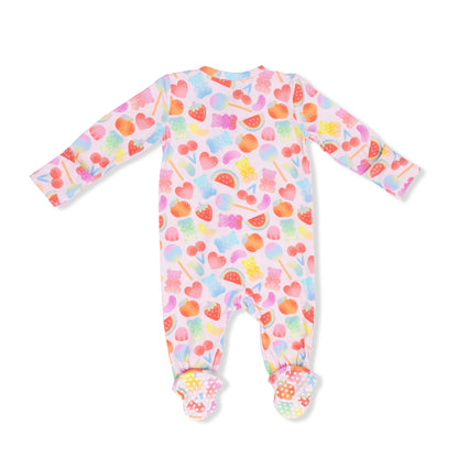 2 Way Zipper Footie - Gummy Bears