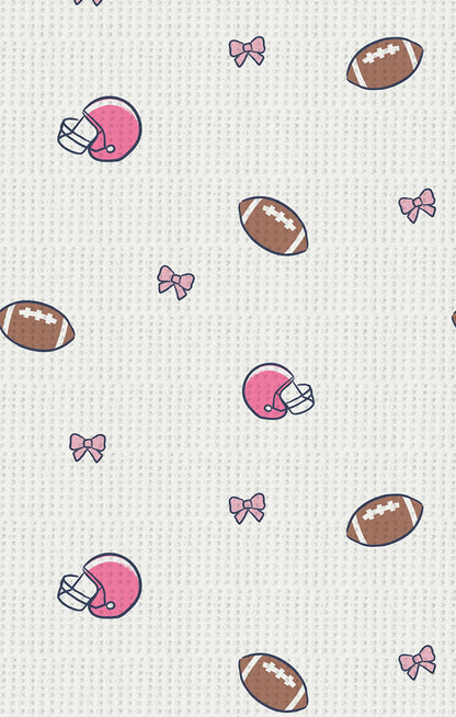 Swaddle Blanket - Footballs And Bows