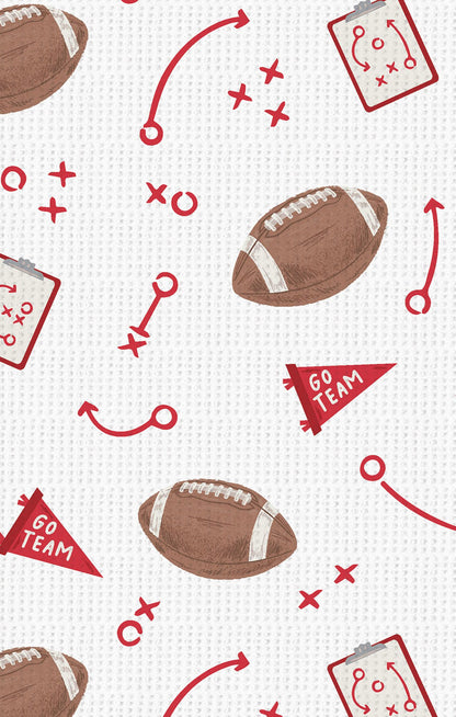 Bandana Bib - Touchdown Time - Red