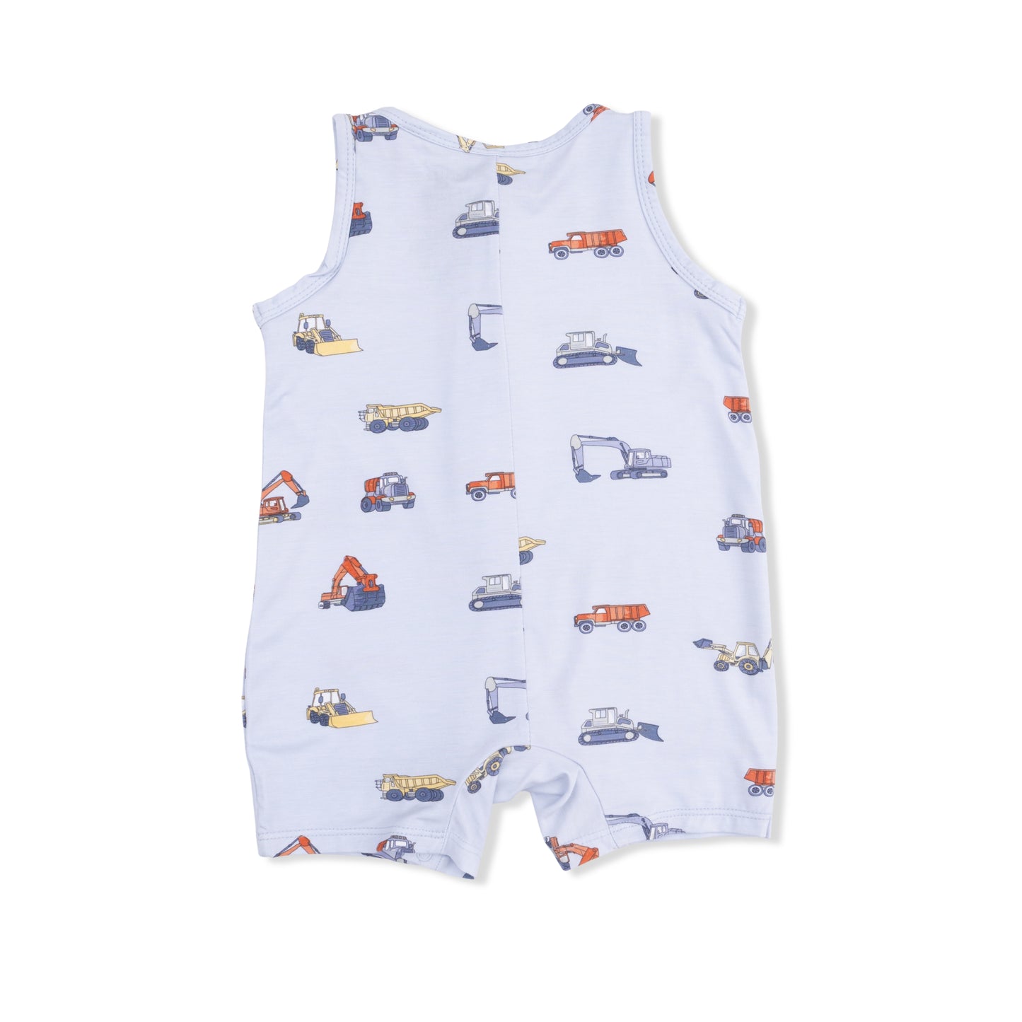 Sleeveless Shortie Romper - Construction Vehicles