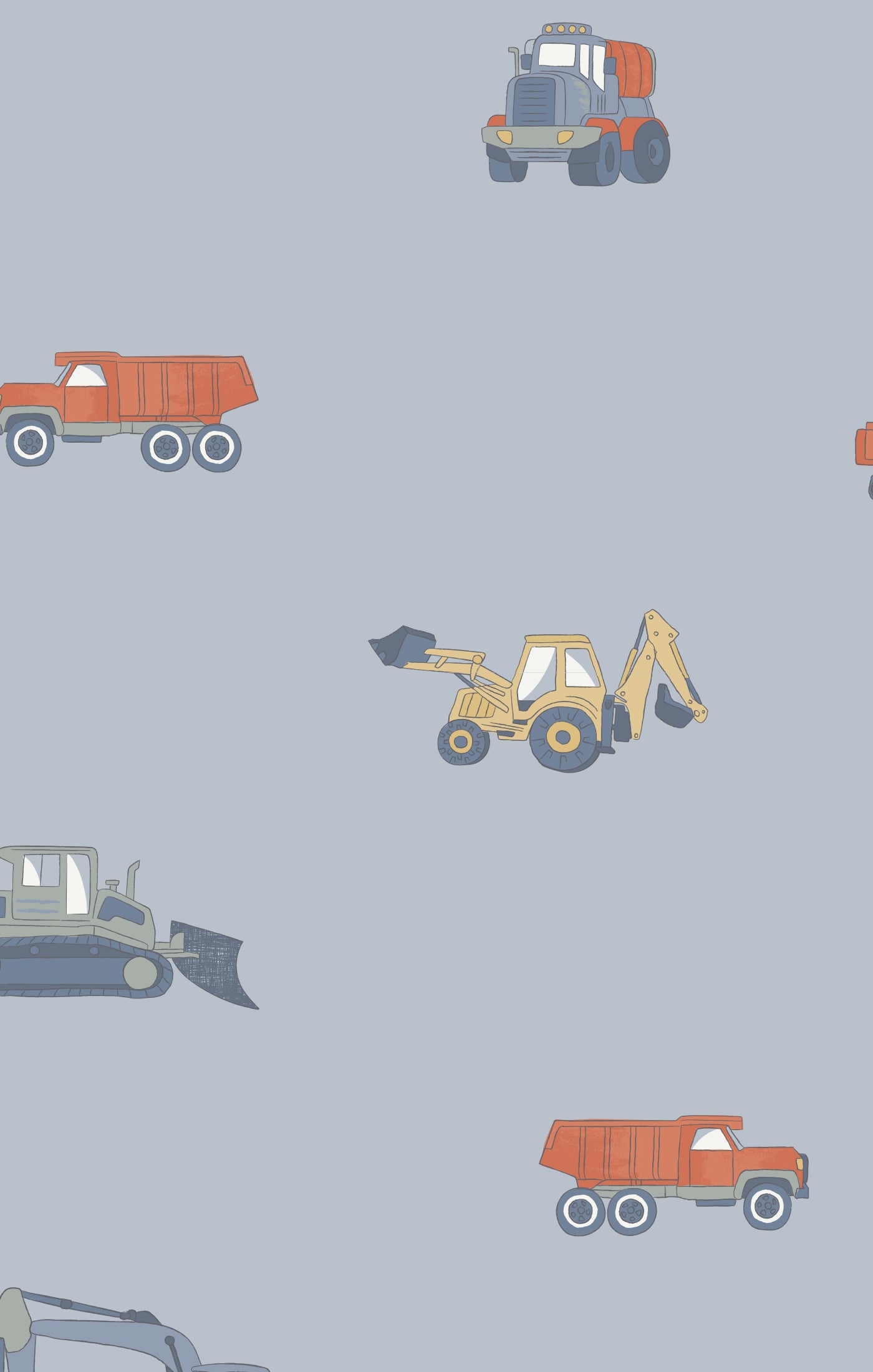 Sleeveless Shortie Romper - Construction Vehicles