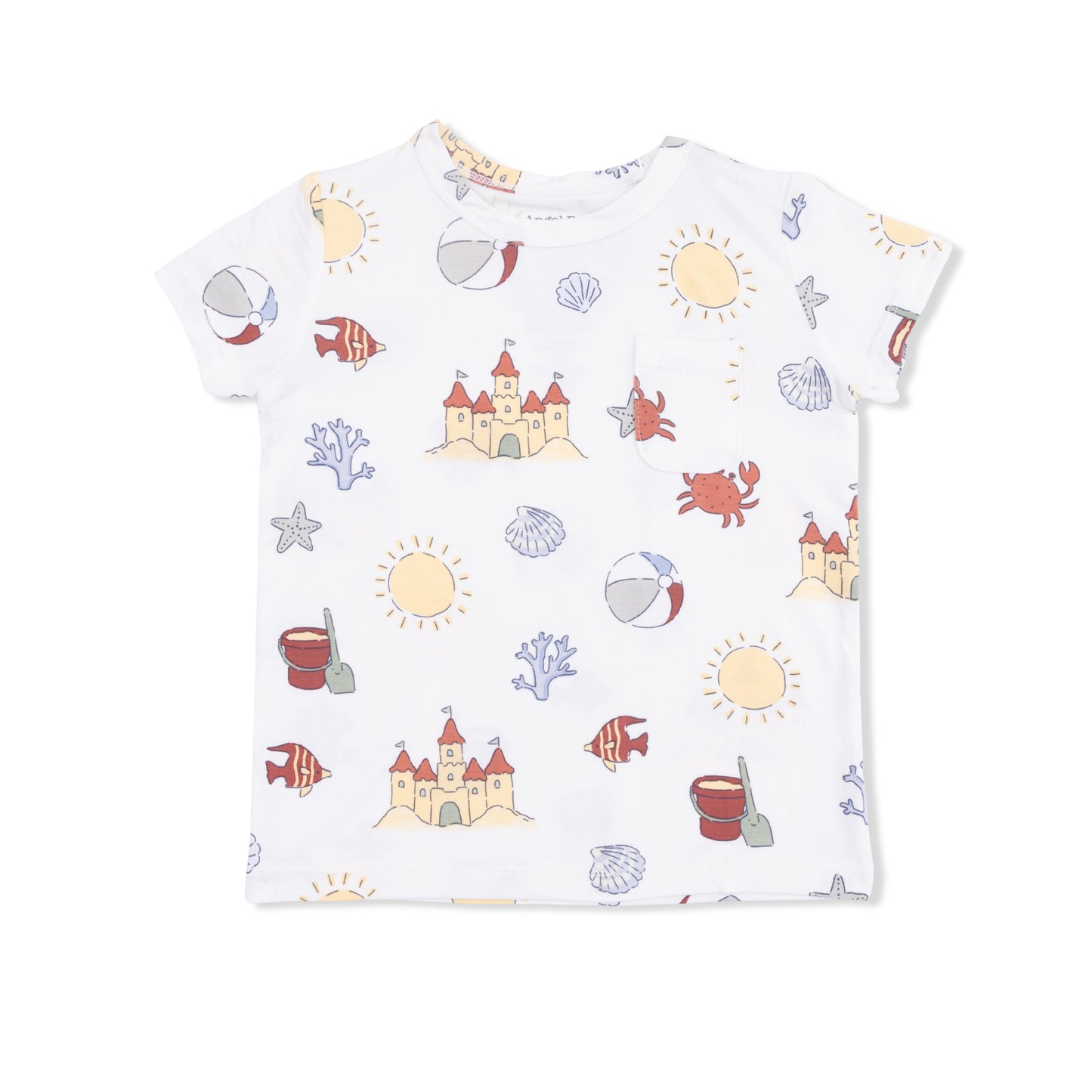Crew Neck Tee w/ Casual Short - Sunny Sandcastles