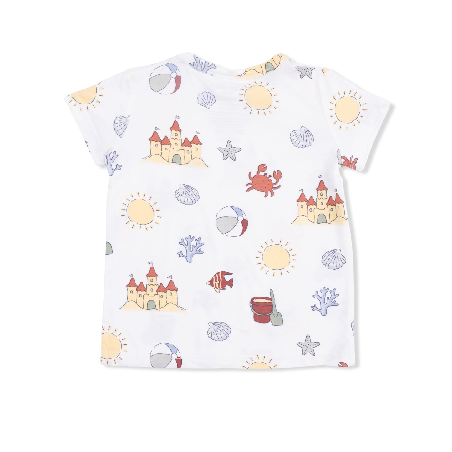 Crew Neck Tee w/ Casual Short - Sunny Sandcastles