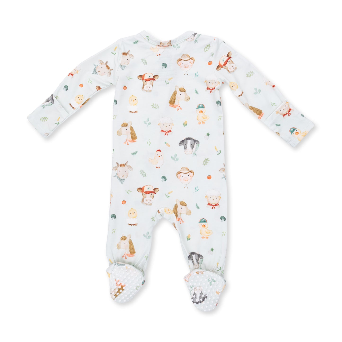 2 Way Zipper Footie - Baby Farm Faces