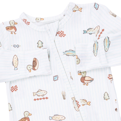 2 Way Zipper Footie - Lake Cuties