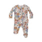 Angel Dear 2 Way Zipper Ruffle Back Footie - Brighton Floral