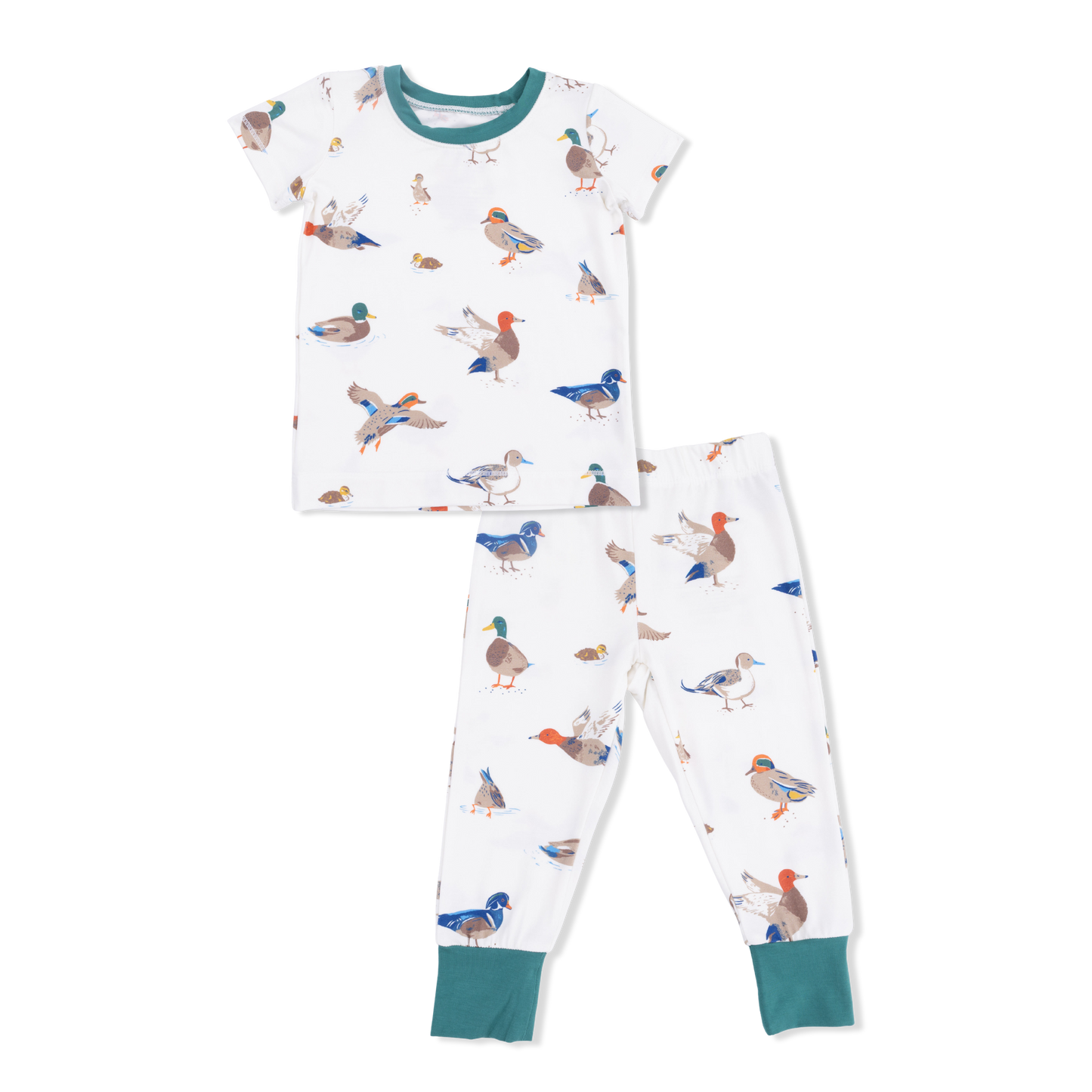 Short Sleeve Loungewear Set - Ducks