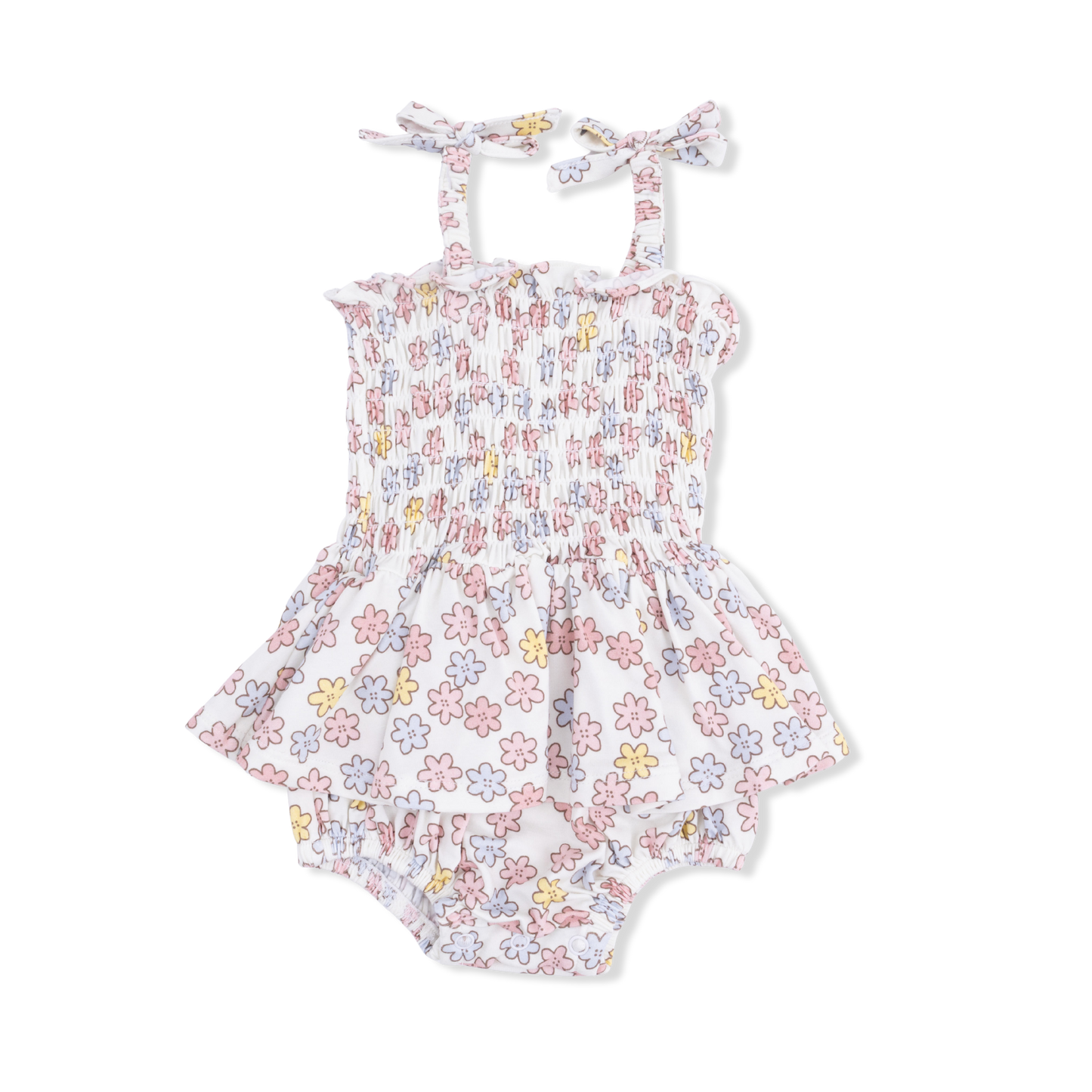 Smocked Bubble With Skirt - Sarah Floral