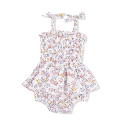 Smocked Bubble With Skirt - Sarah Floral