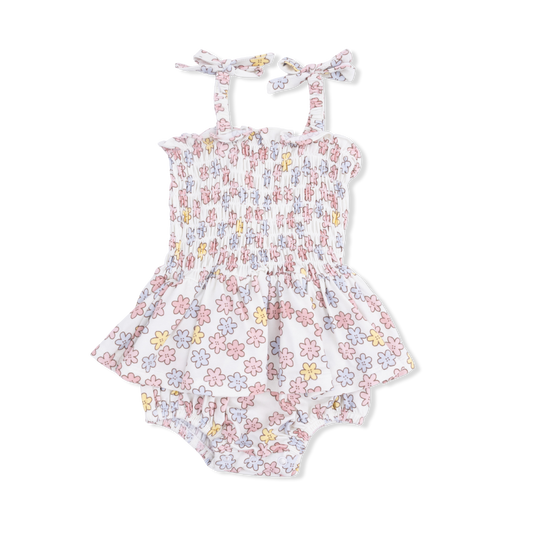 Smocked Bubble With Skirt - Sarah Floral