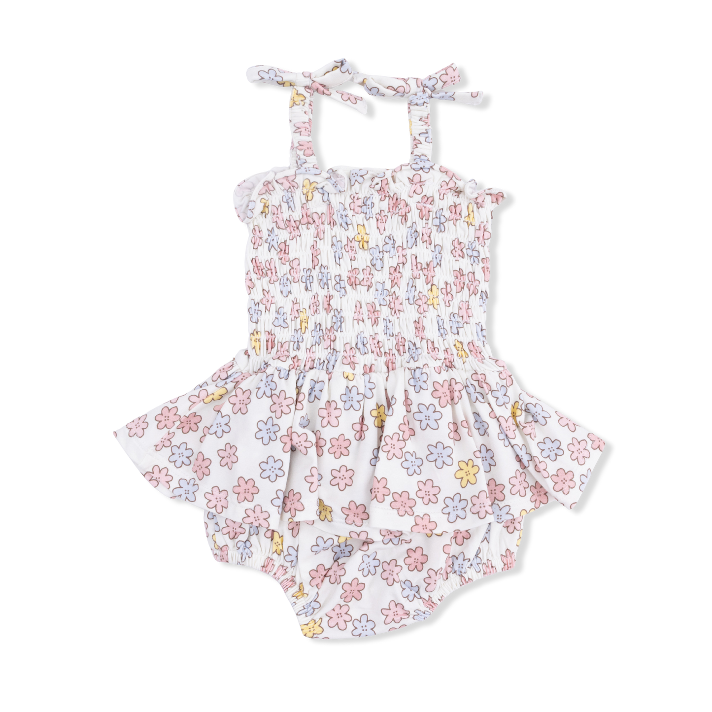 Smocked Bubble With Skirt - Sarah Floral