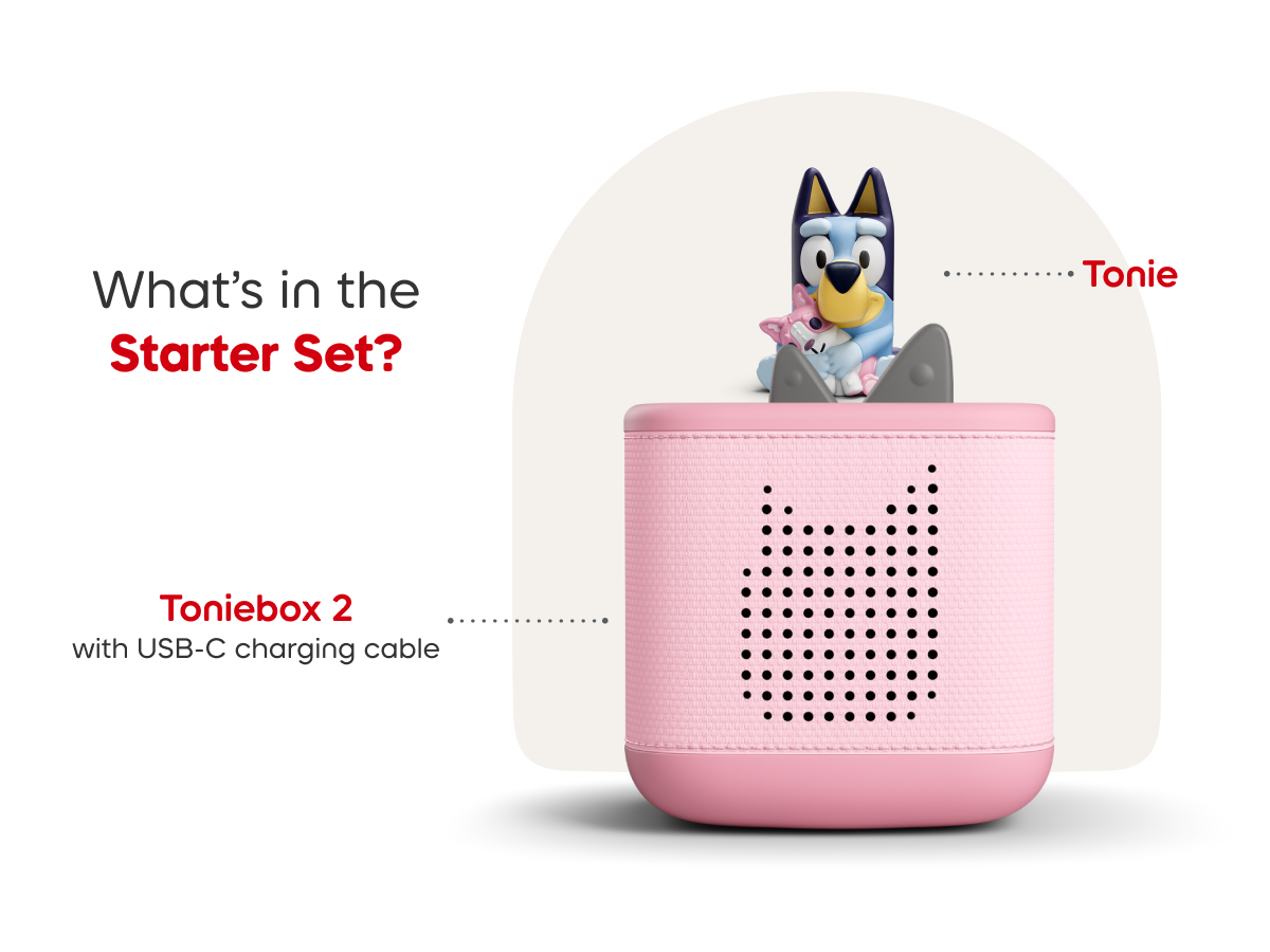 Bluey Toniebox 2 Starter Set - Cloud Pink